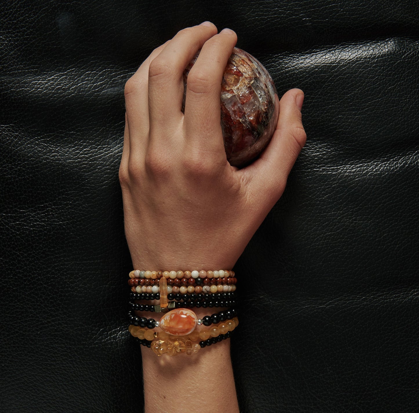 CRYSTALS: TANGERINE AURA QUARTZ & BLACK TOURMALINE