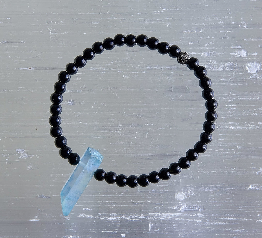 CRYSTALS: AQUA AURA QUARTZ & BLACK TOURMALINE