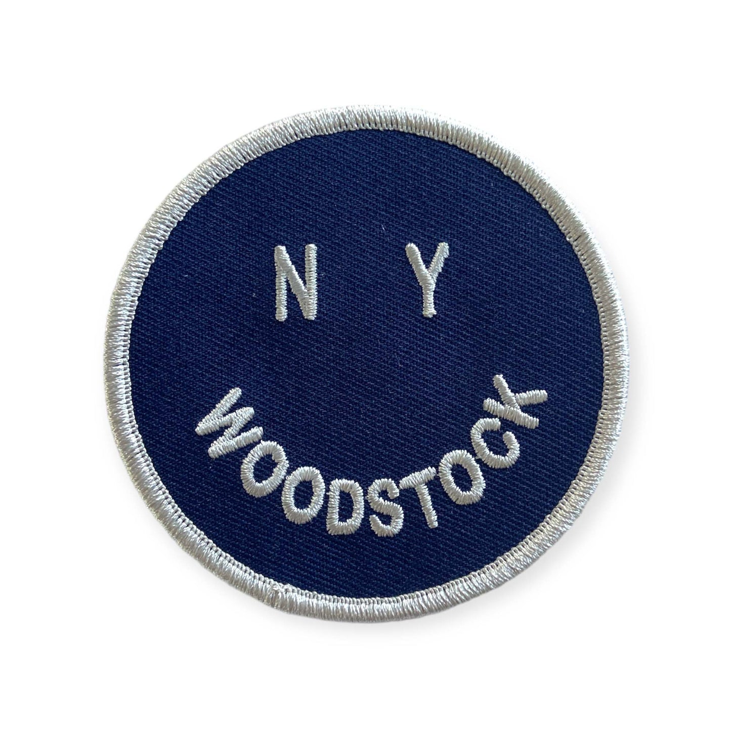 IRON-ON PATCH: SMILEY / BLUE