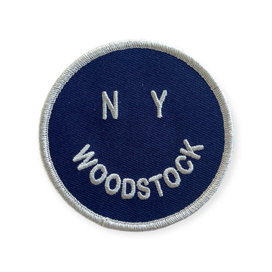 IRON-ON PATCH: SMILEY / BLUE