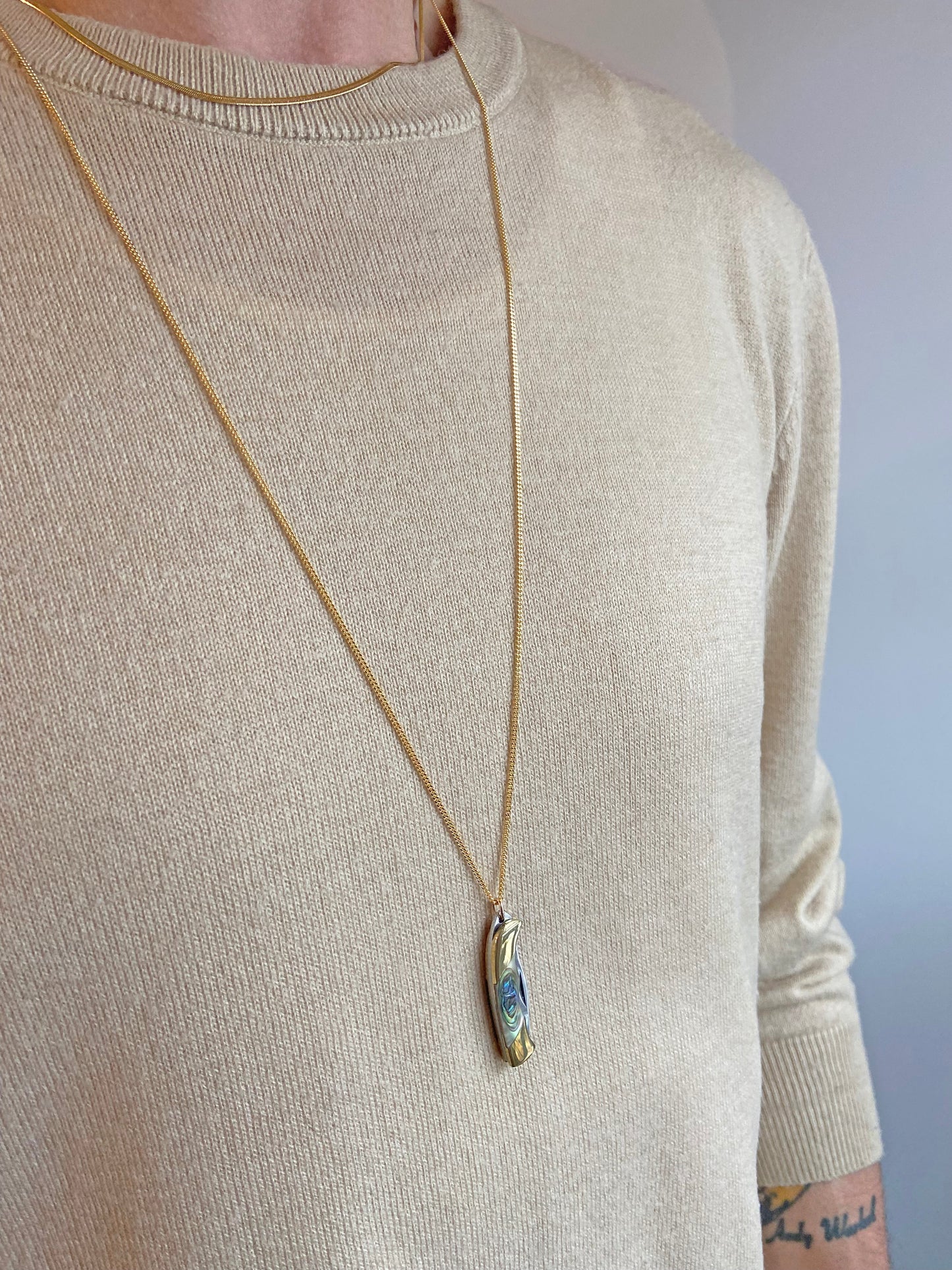 KNIFE NECKLACE: ABALONE / GOLD
