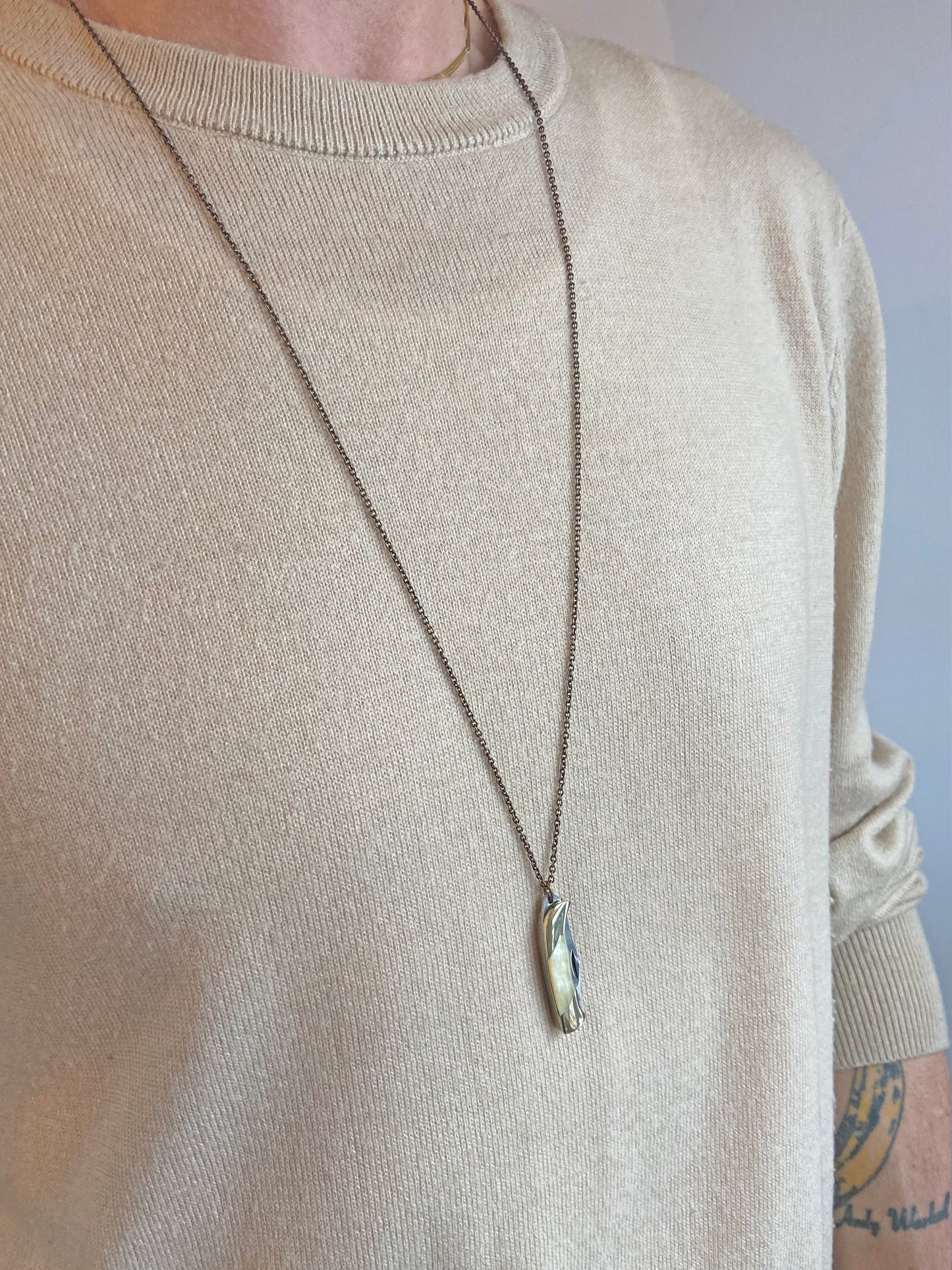 KNIFE NECKLACE: ABALONE / AGED BRASS
