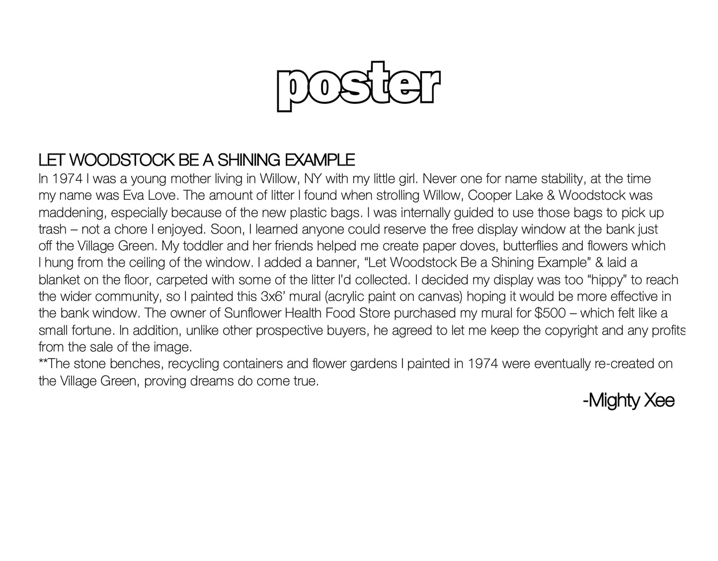 POSTER: 1974 WOODSTOCK