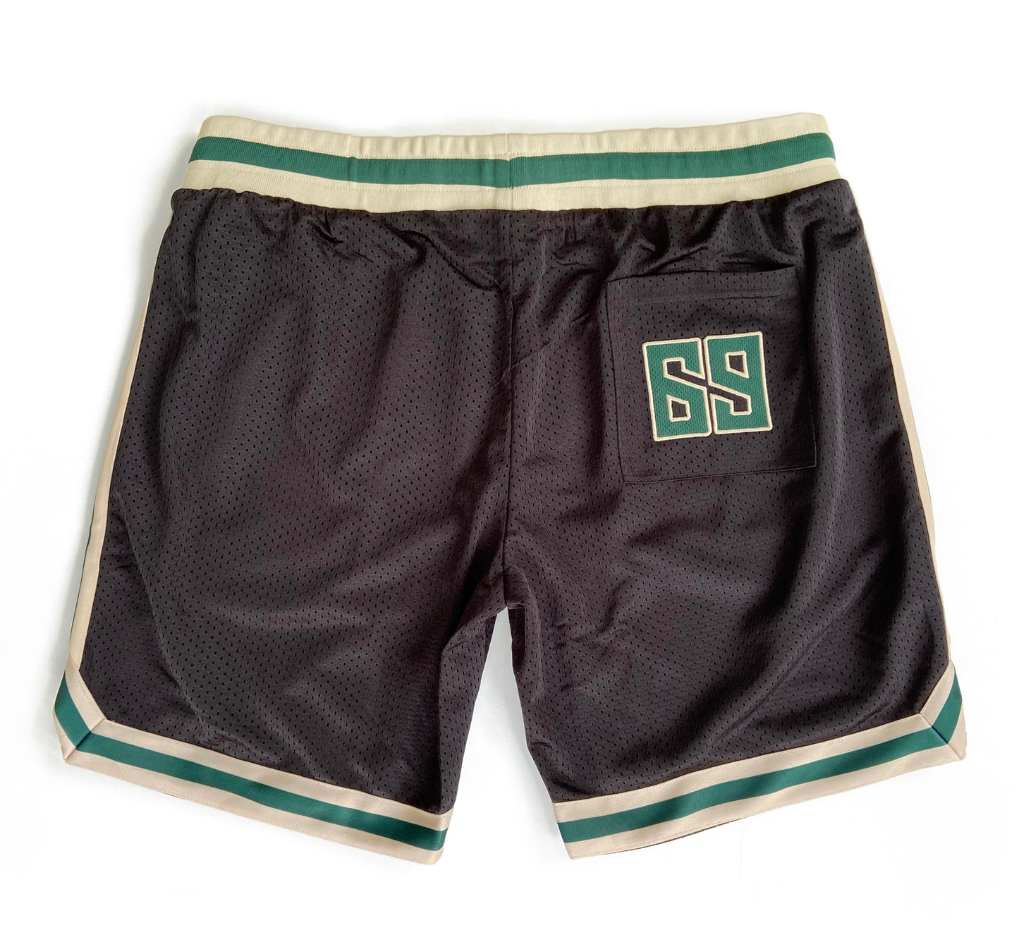 SPORT SHORTS: BLACK / FOREST / CREME