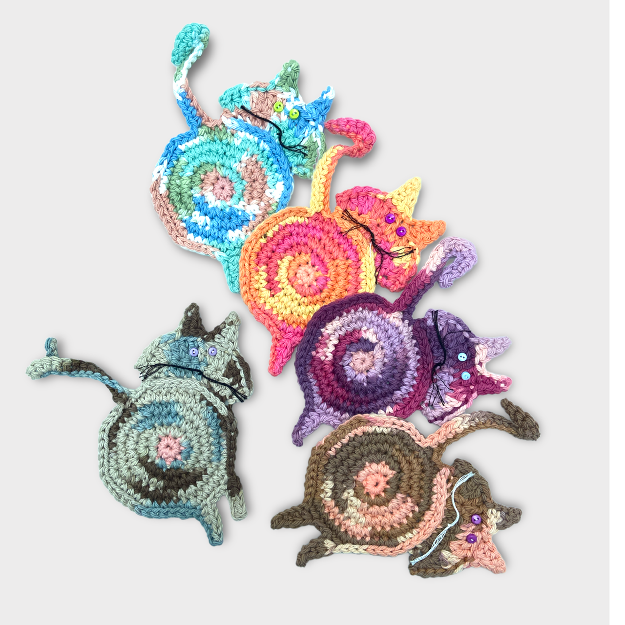 CAT BUTT COASTERS / SET OF THREE