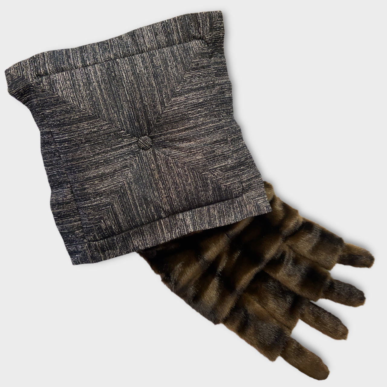 FAUX FUR STOLE PILLOW / HITCHCOCK MINK