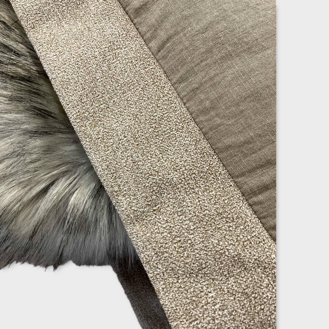 FAUX FUR STOLE PILLOW / SAGE WOLF