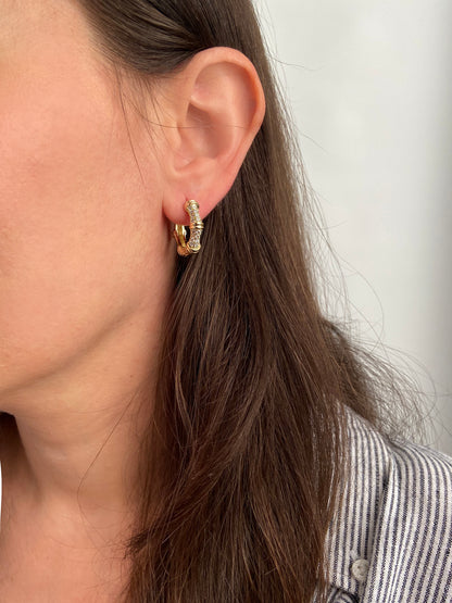 EARRINGS: BAMBOO GOLD HOOPS