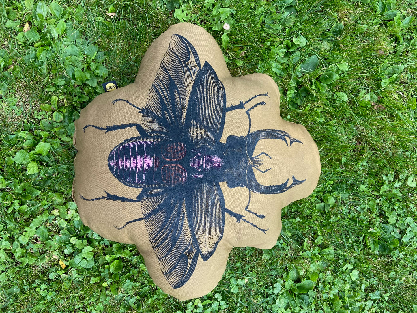 INSECT PILLOW: STAG BEETLE / DARK KHAKI