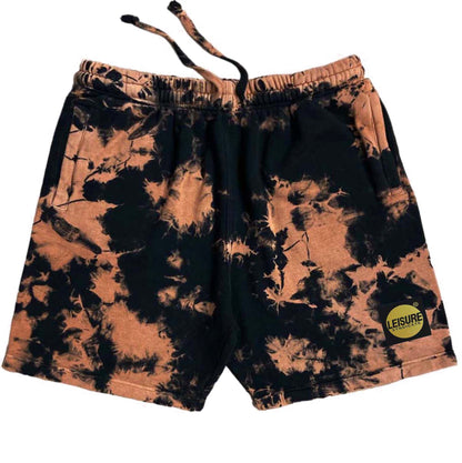 SWEAT SHORTS: BLACK/CAMEL TIE DYE