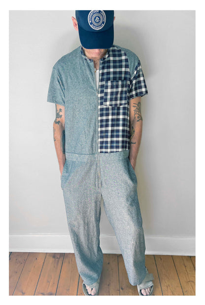 JUMPSUIT: PLAID SHIRTING/ LARGE