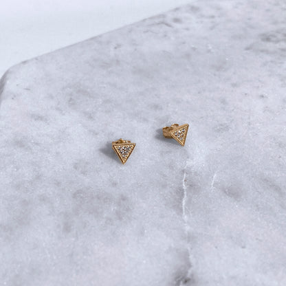EARRINGS: TRIANGLE STUDS GOLD