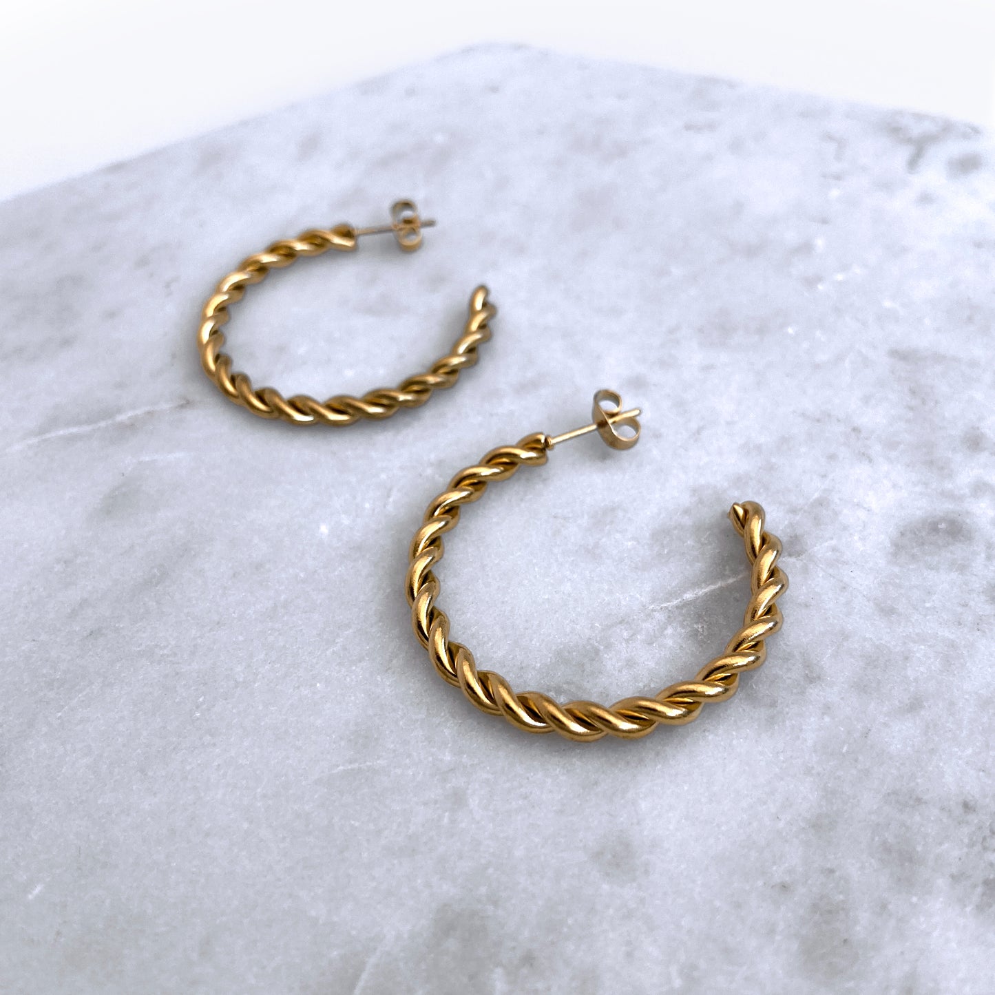 EARRINGS: ROPE TWIST HOOPS