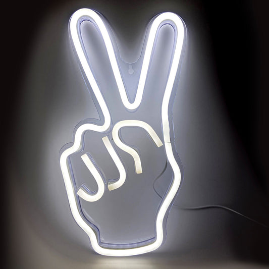 NEON LED LIGHT / PEACE HAND