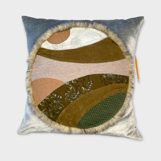 LARGE PILLOW / CIRCLE PATCHWORK VELVET