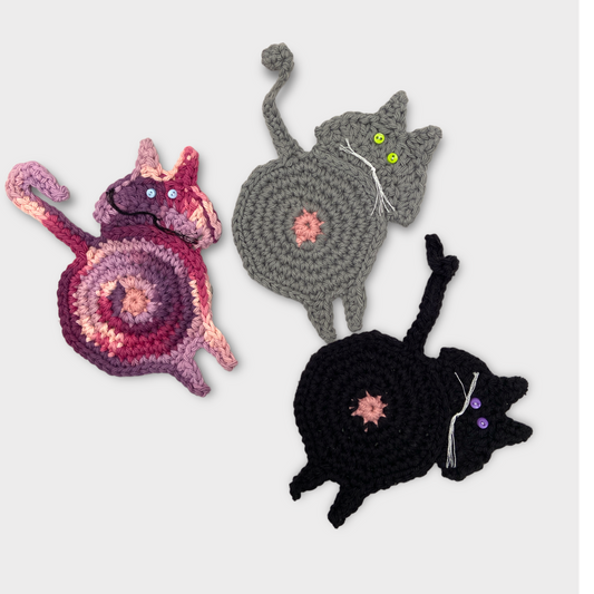 CAT BUTT COASTERS /  SET OF THREE